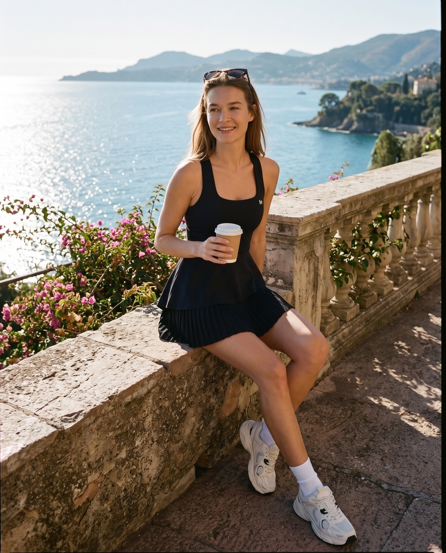 NOVA layered ruffle padel dress – everyday look