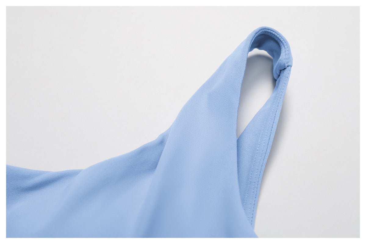 AYA one shoulder bra top and skirt set (with flower) - Six Zero padel