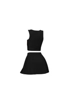 Black color top and pleated skirt set - Six Zero padel
