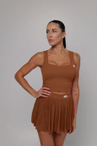 Black color top and pleated skirt set - Six Zero padel