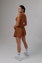 Black color top and pleated skirt set - Six Zero padel