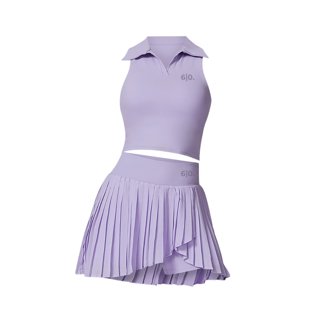 Black polo t-shirt & skirt set - Six Zero padel