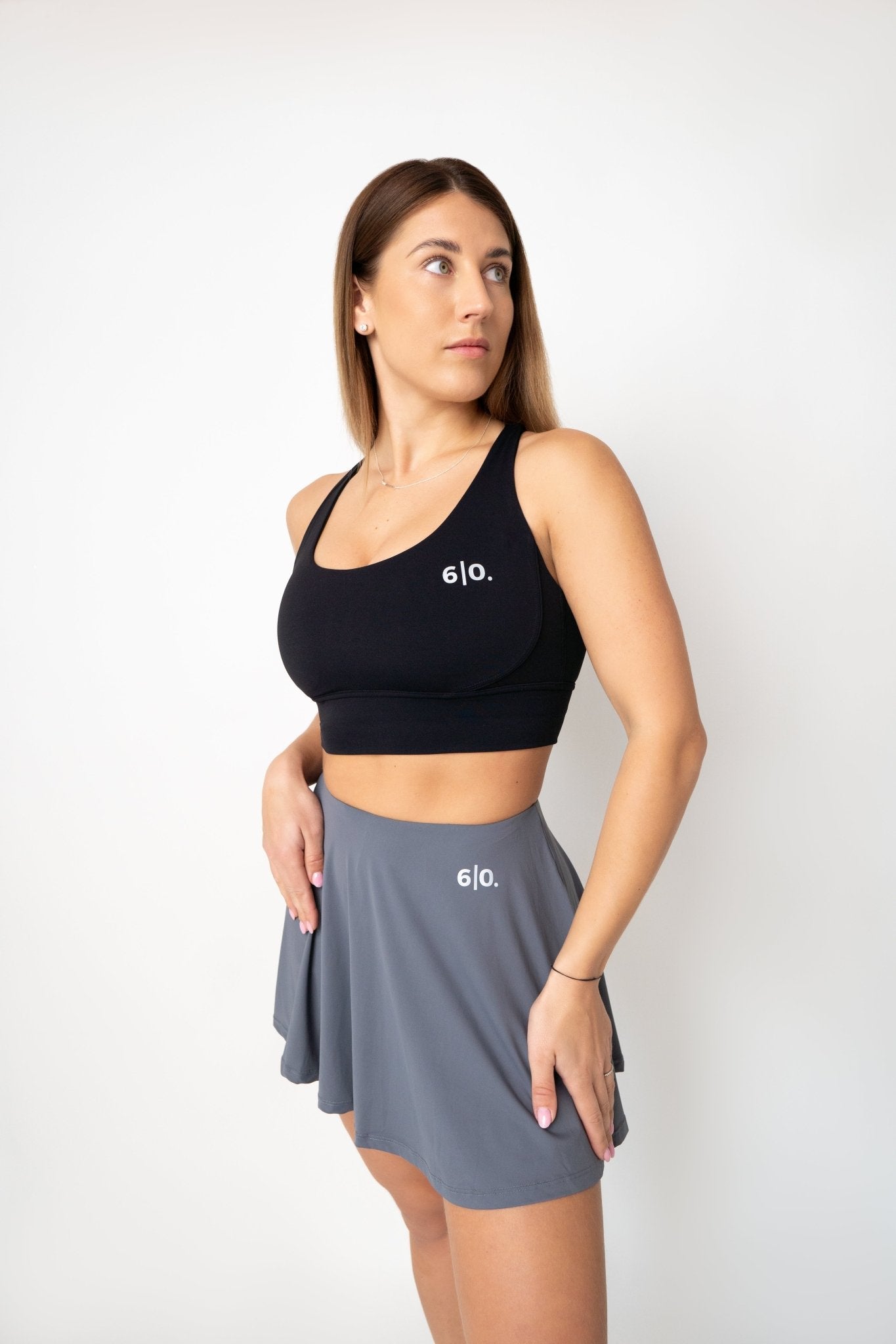 Black short sleeve bra - Six Zero padel