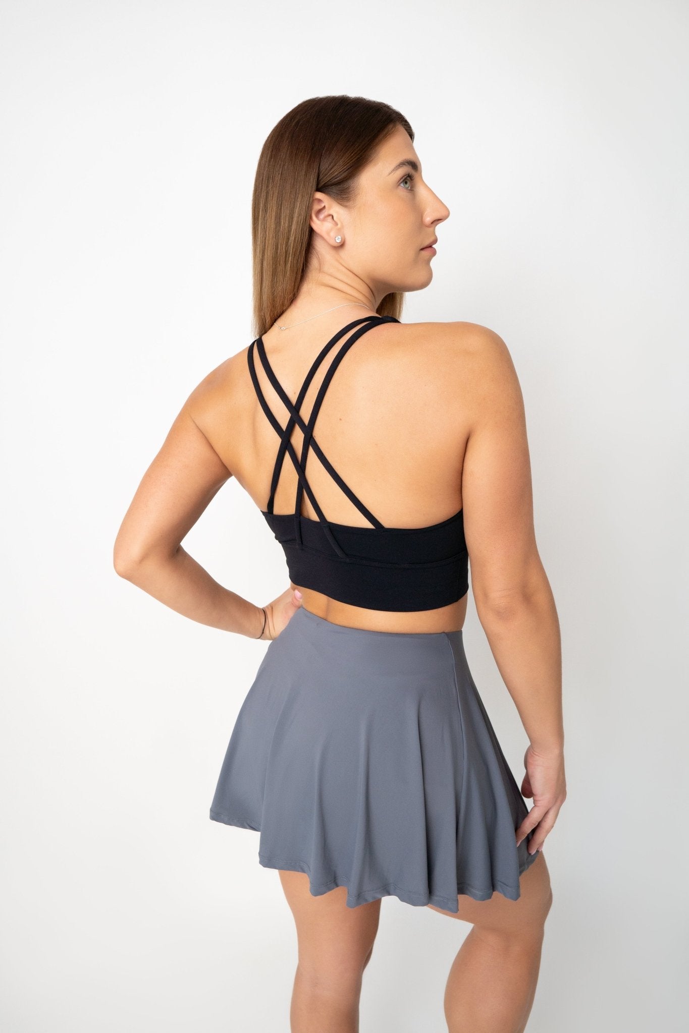 Black short sleeve bra - Six Zero padel