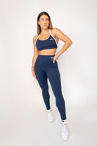 Black soft material leggings & bra set - Six Zero padel