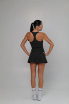 Black soft material top and skirt set - Six Zero padel