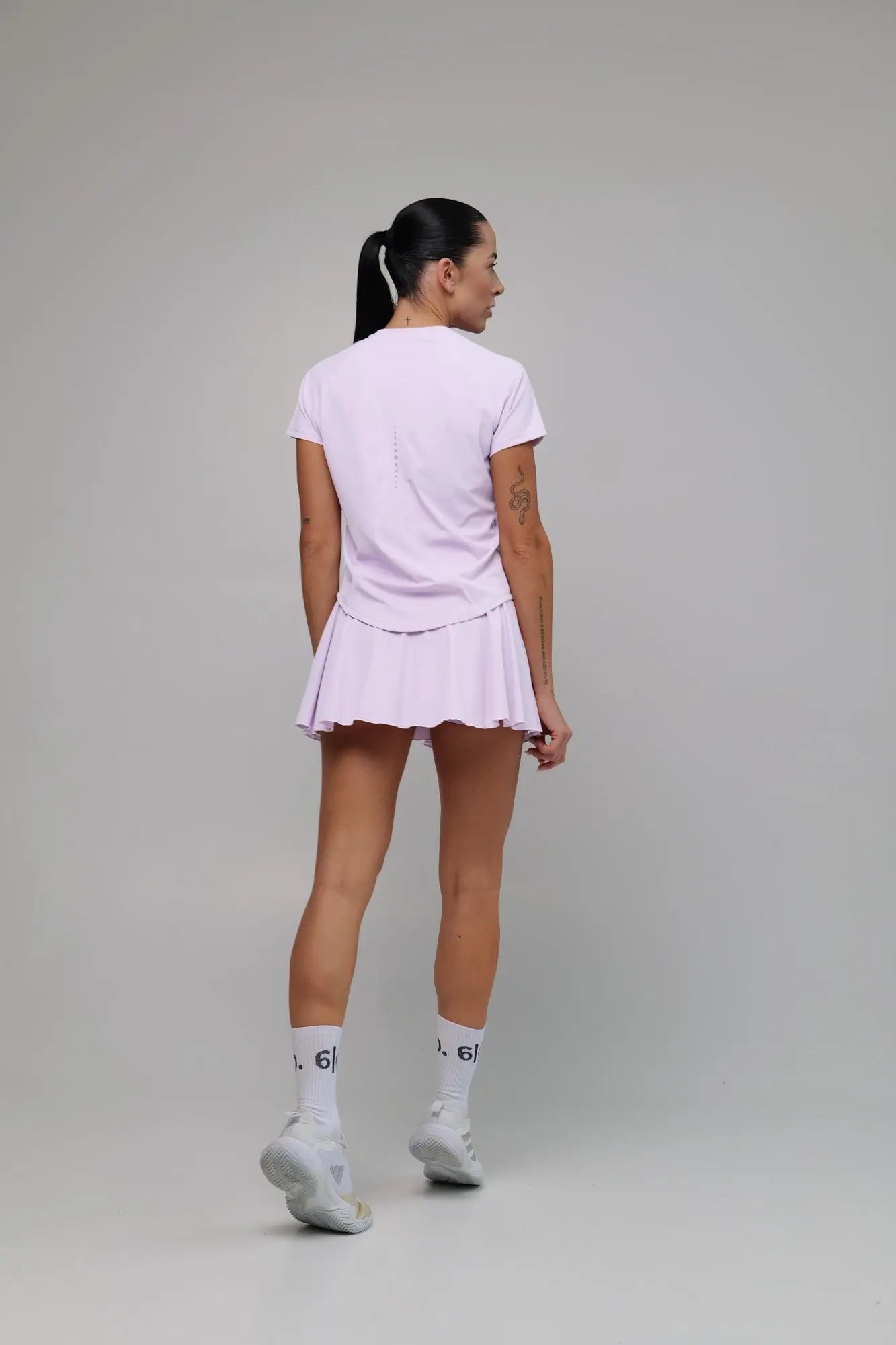 Black stretchy material shirt and skirt set (without bra) - Six Zero padel