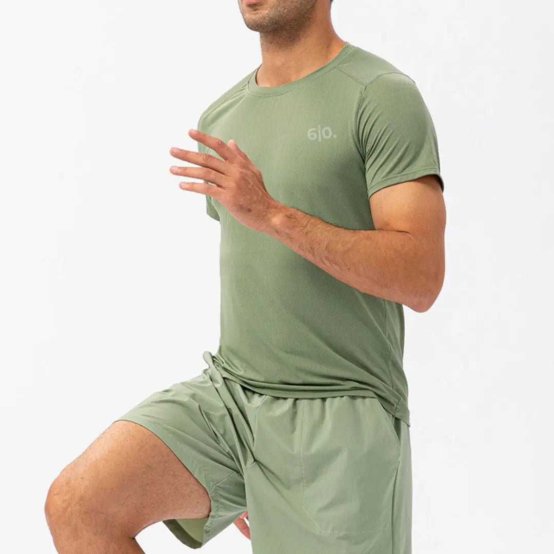Blue light material short sleeve t-shirts for men - Six Zero padel
