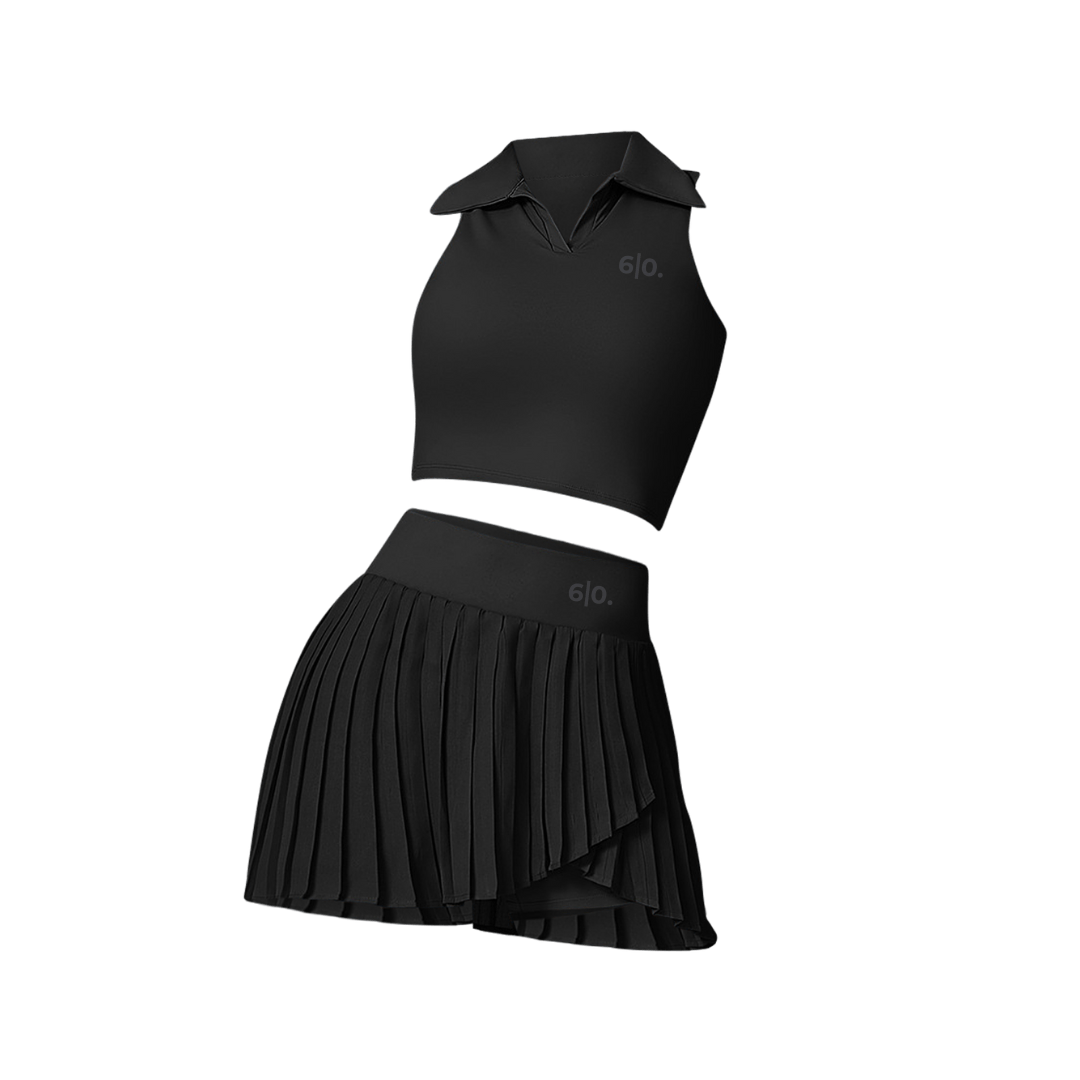 Blue polo t-shirt & skirt set - Six Zero padel