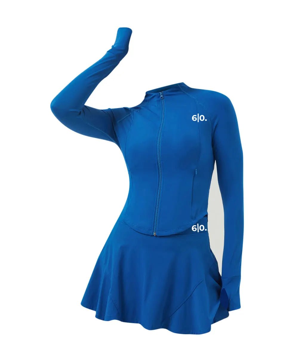 Blue soft material Jacket & Skirt set - Six Zero padel