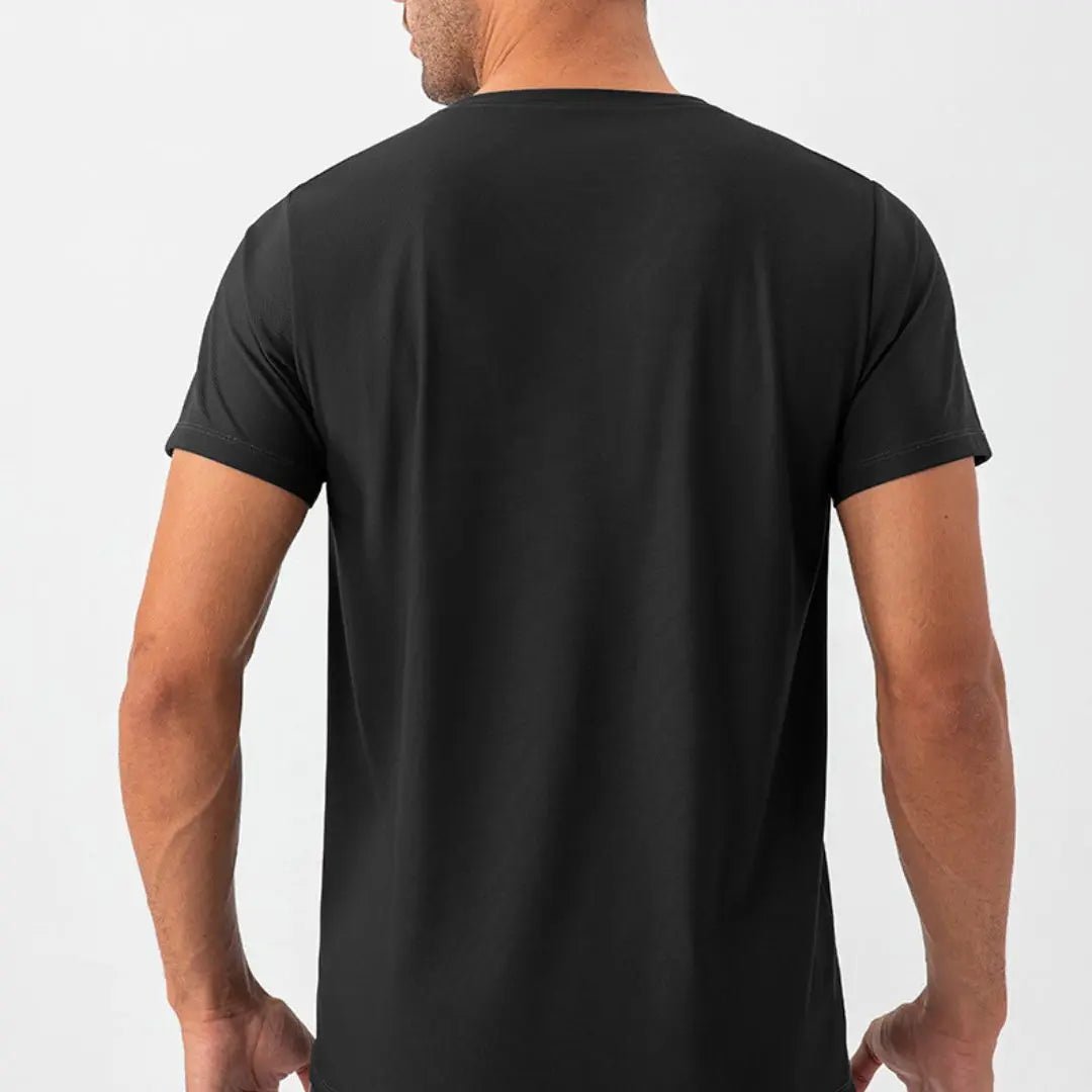 Burgundy blue quick dry material short sleeve t-shirts for men - Six Zero padel