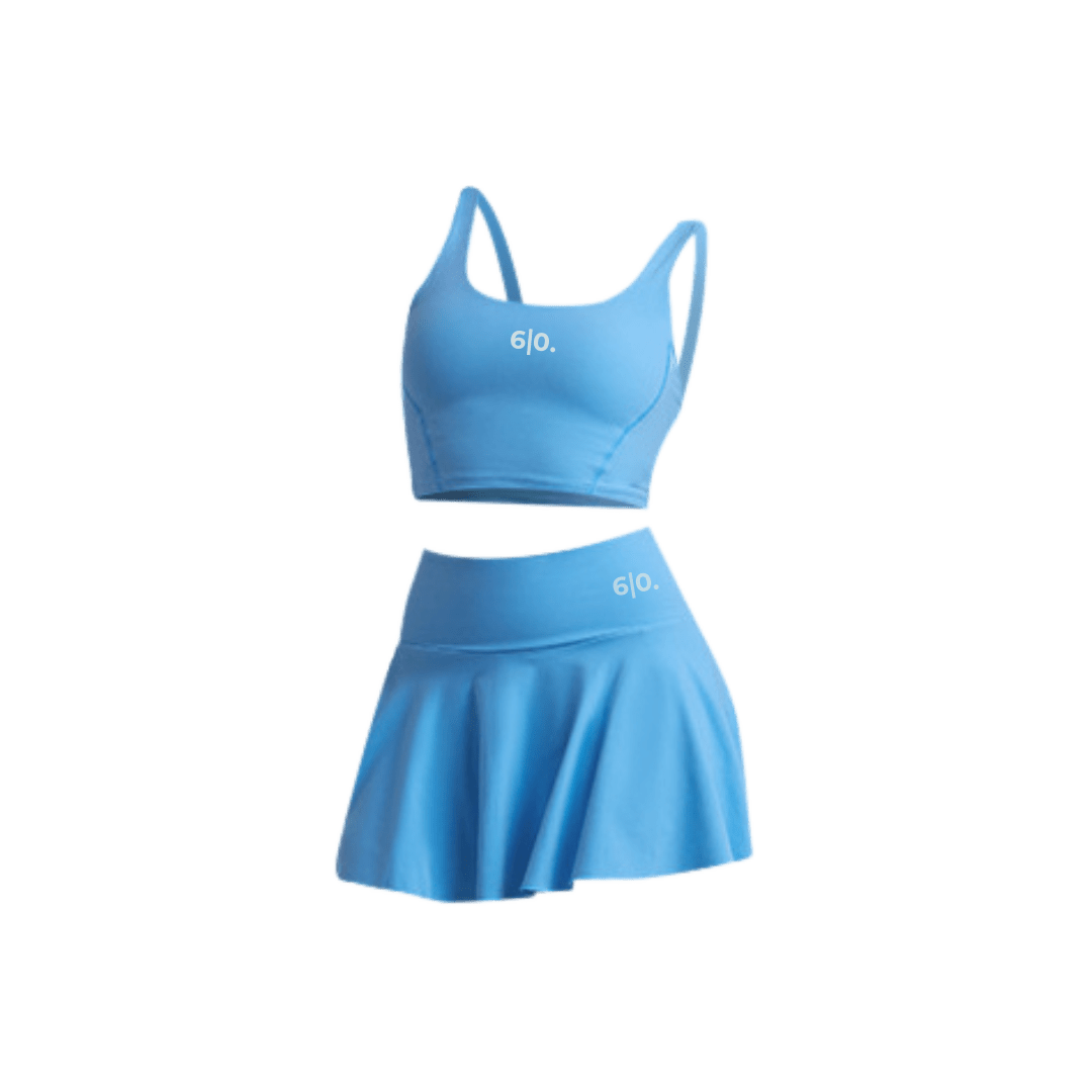 Dark brown Bra top & skirt set - Six Zero padel