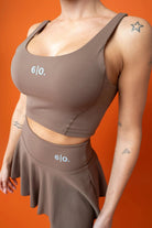 Dark brown Bra top & skirt set - Six Zero padel
