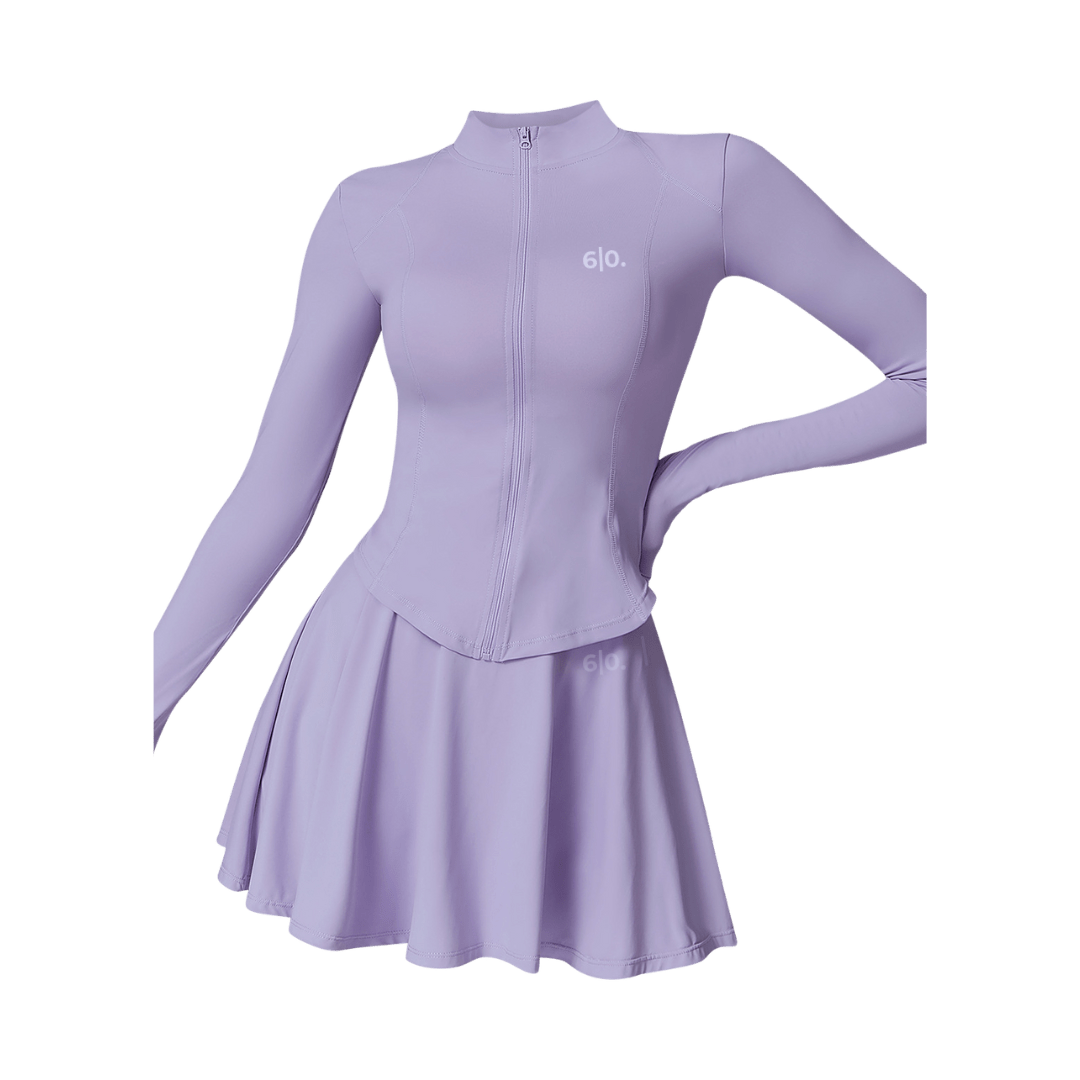 Dark grey long sleeves top & skirt set - Six Zero padel