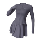Dark grey long sleeves top & skirt set - Six Zero padel
