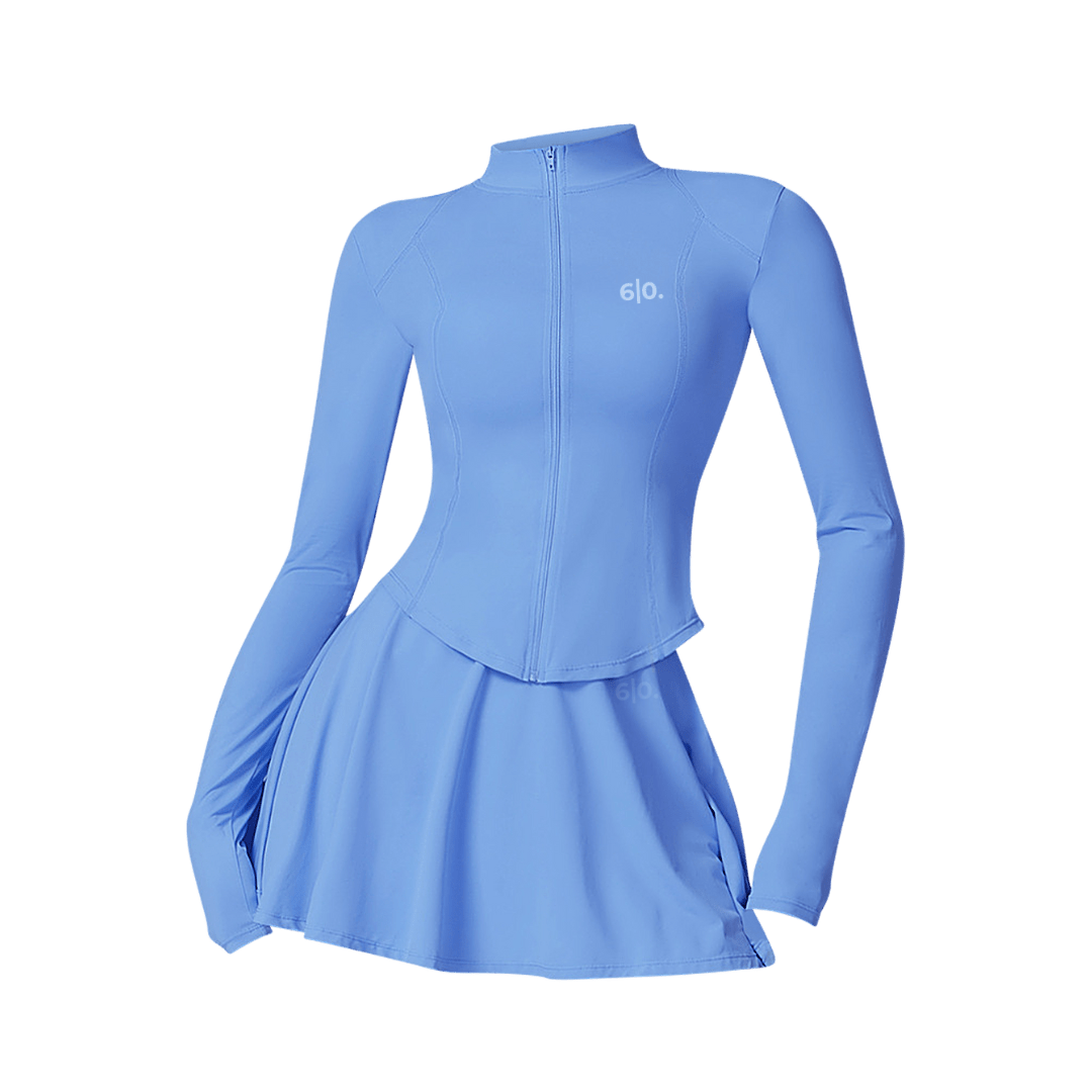 Dark grey long sleeves top & skirt set - Six Zero padel