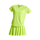 Green stretchy material shirt and skirt set (without bra) - Six Zero padel