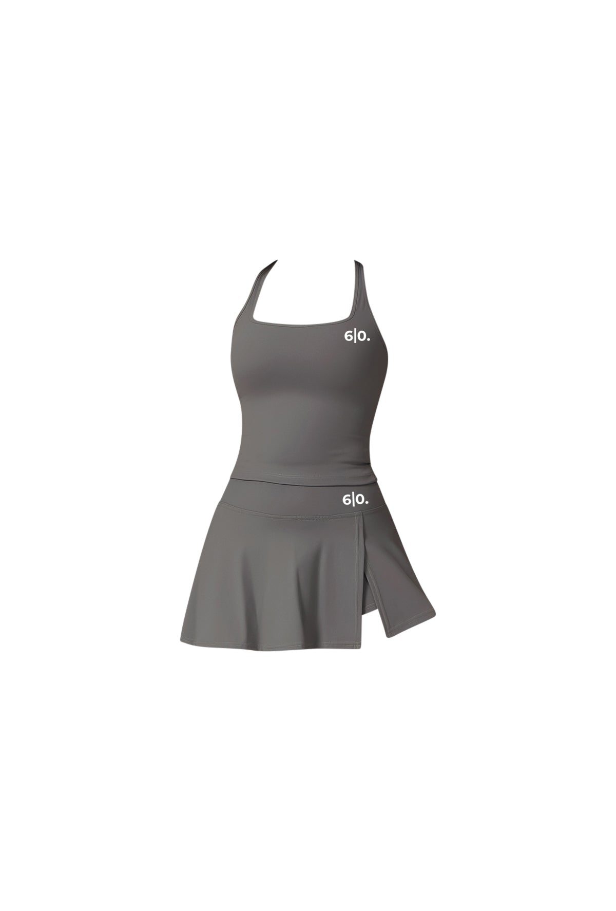 Grey soft material top and skirt set - Six Zero padel