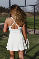 JESS peach cross back strap dress - Six Zero padel