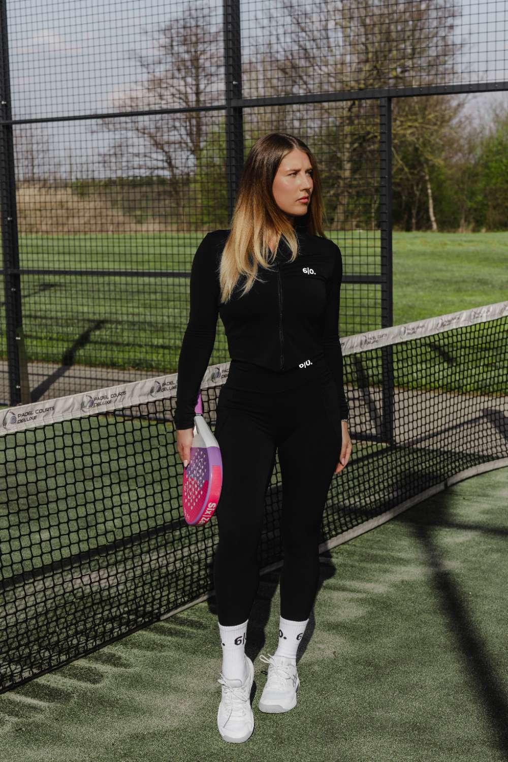 KIRA black jacket and tights set - Six Zero padel
