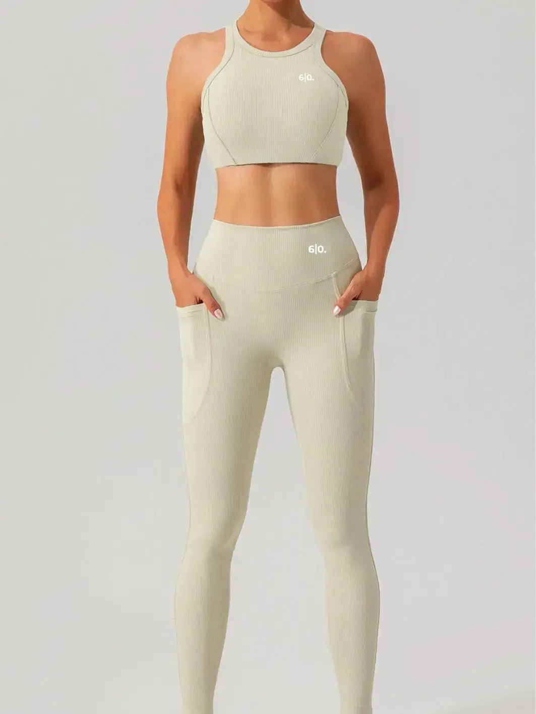 LINEA white tights and high neck top set - Six Zero padel