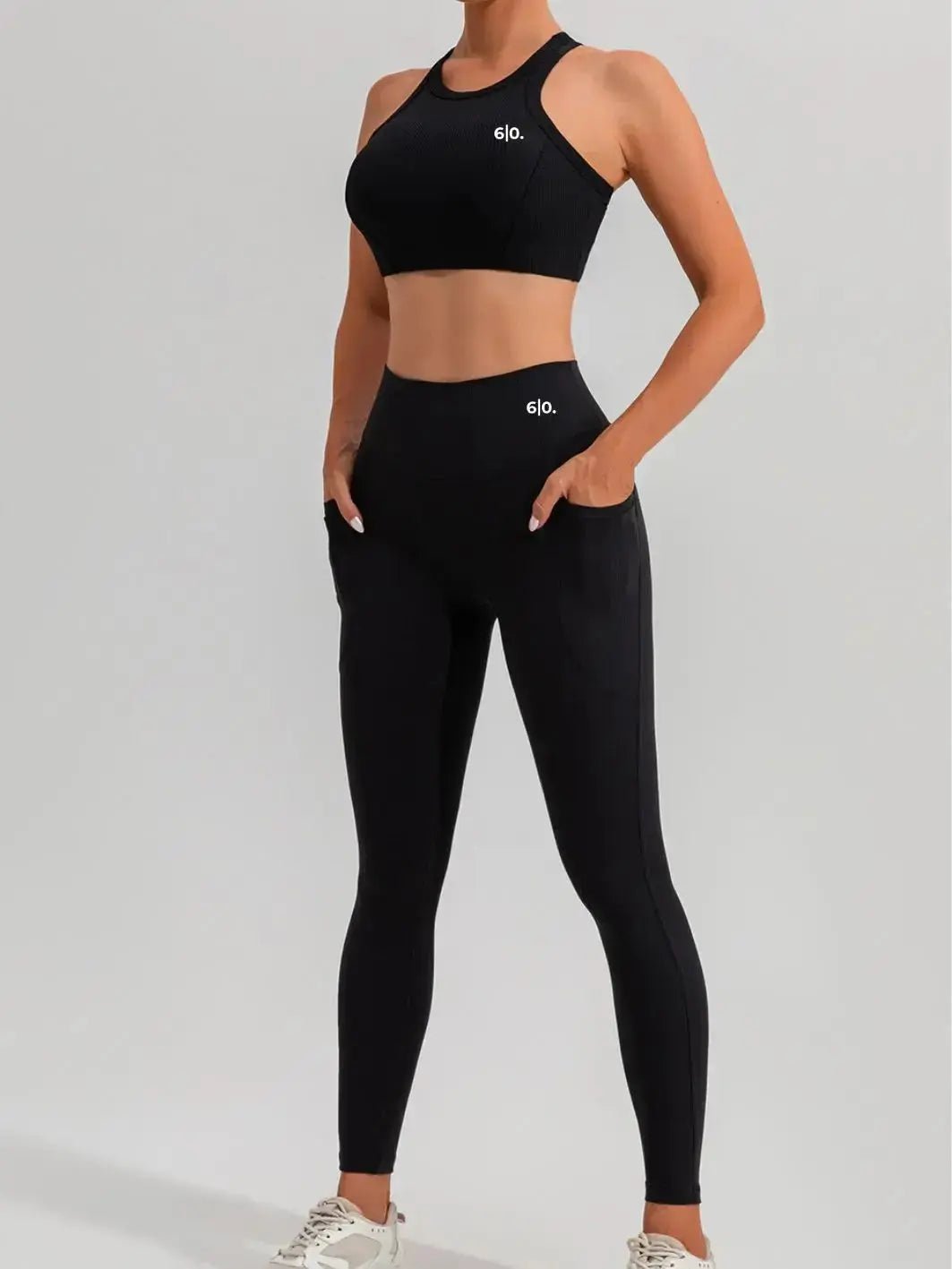 LINEA white tights and high neck top set - Six Zero padel