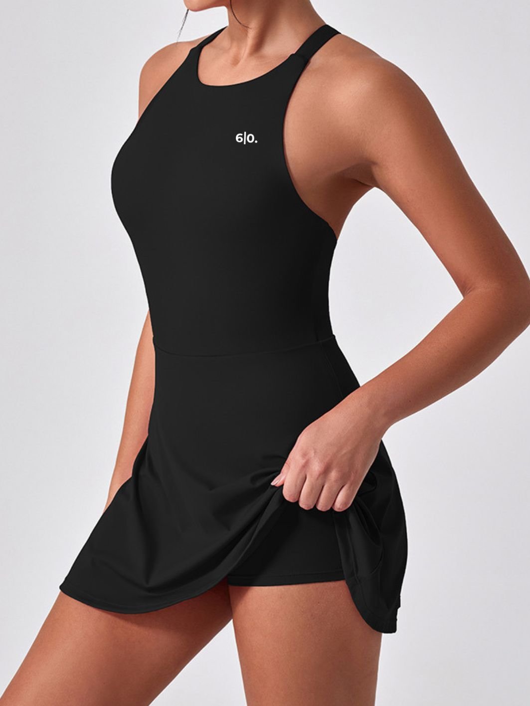 LIZA pink cross strap dress - Six Zero padel