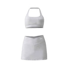 Modern design white skirt and bra set - Six Zero padel