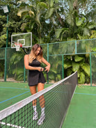 New grey slimming effect short dress with belt (without bra) - Six Zero padel