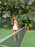 New grey slimming effect short dress with belt (without bra) - Six Zero padel