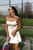 NILA blue back strap dress - Six Zero padel