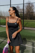 NILA blue back strap dress - Six Zero padel