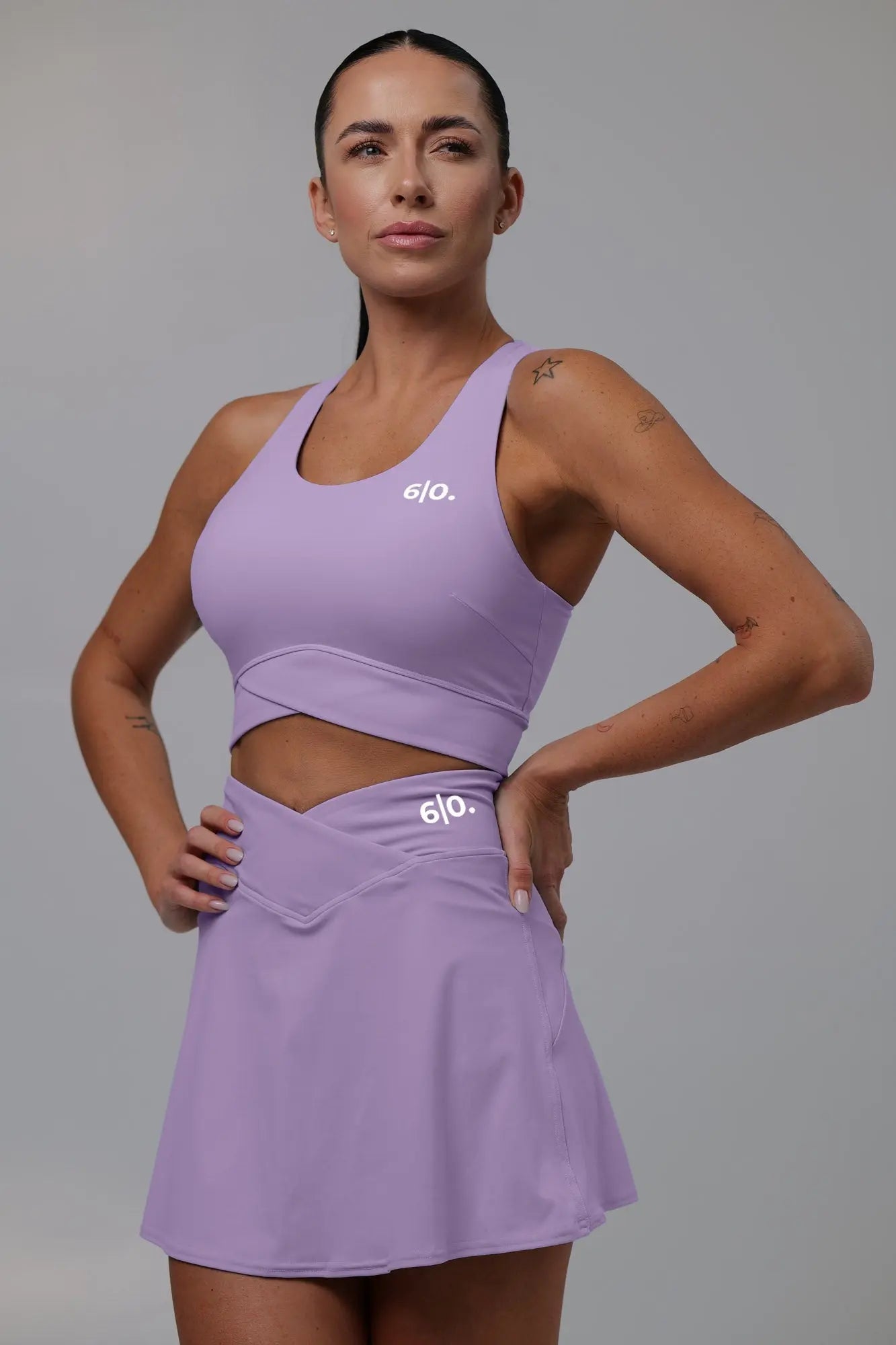 Purple Slimming design bra and skirt set - Six Zero padel