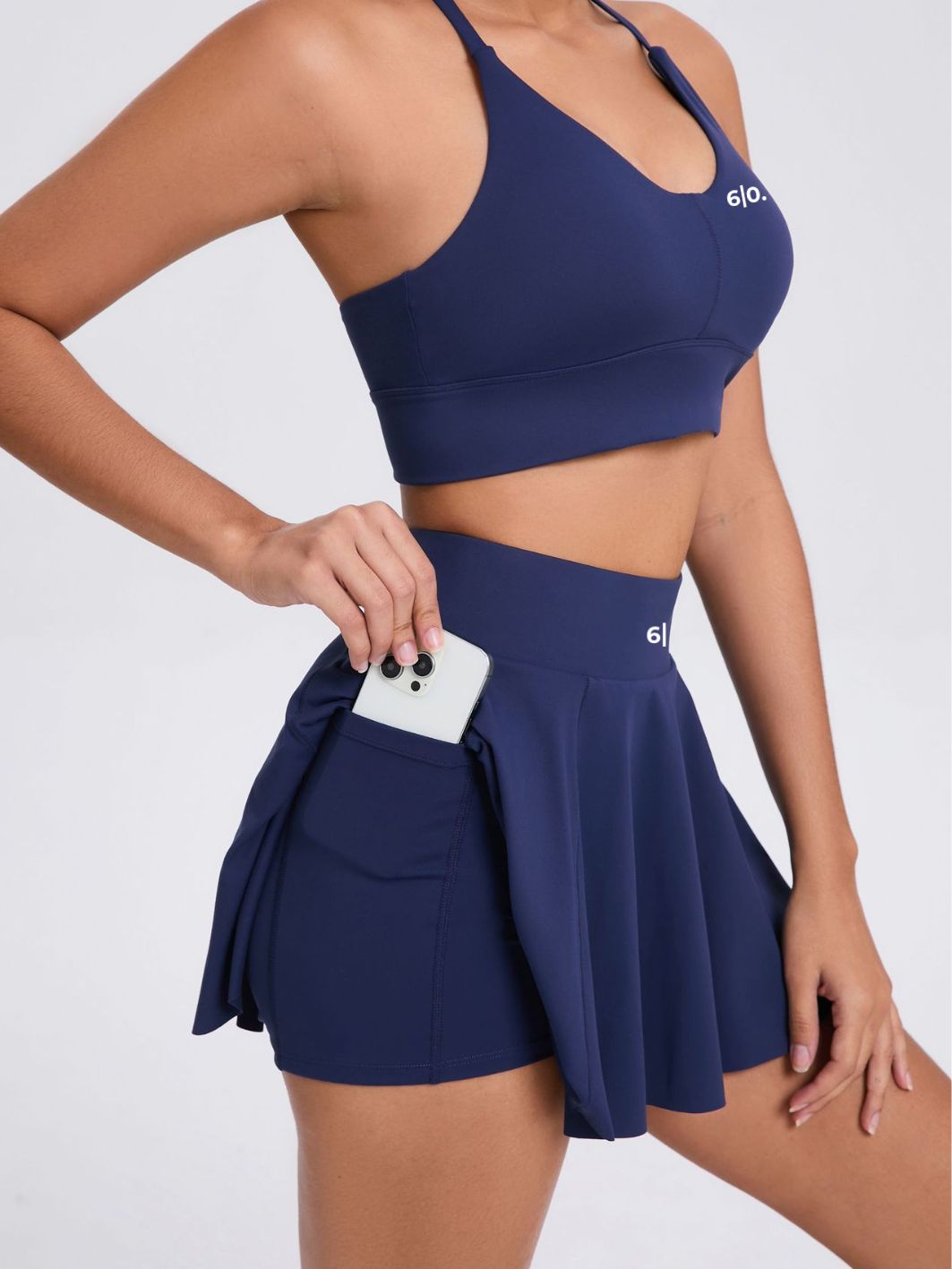 RIVA white bra and skirt set - Six Zero padel