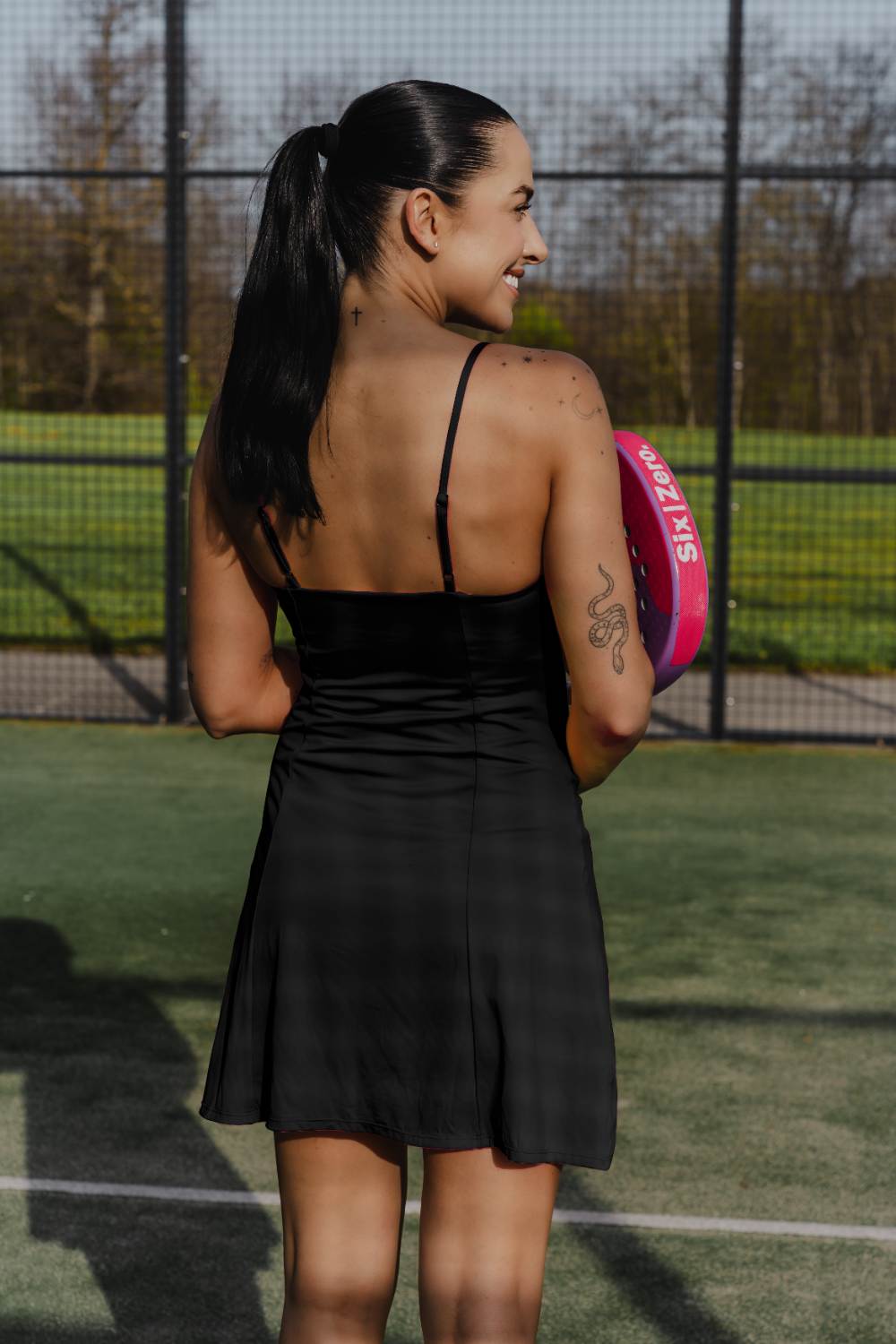 SIA pink dress with straps - Six Zero padel