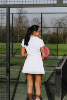 TINA black polo t-shirt & skirt set (light material) - Six Zero padel