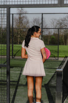 TINA black polo t-shirt & skirt set (light material) - Six Zero padel