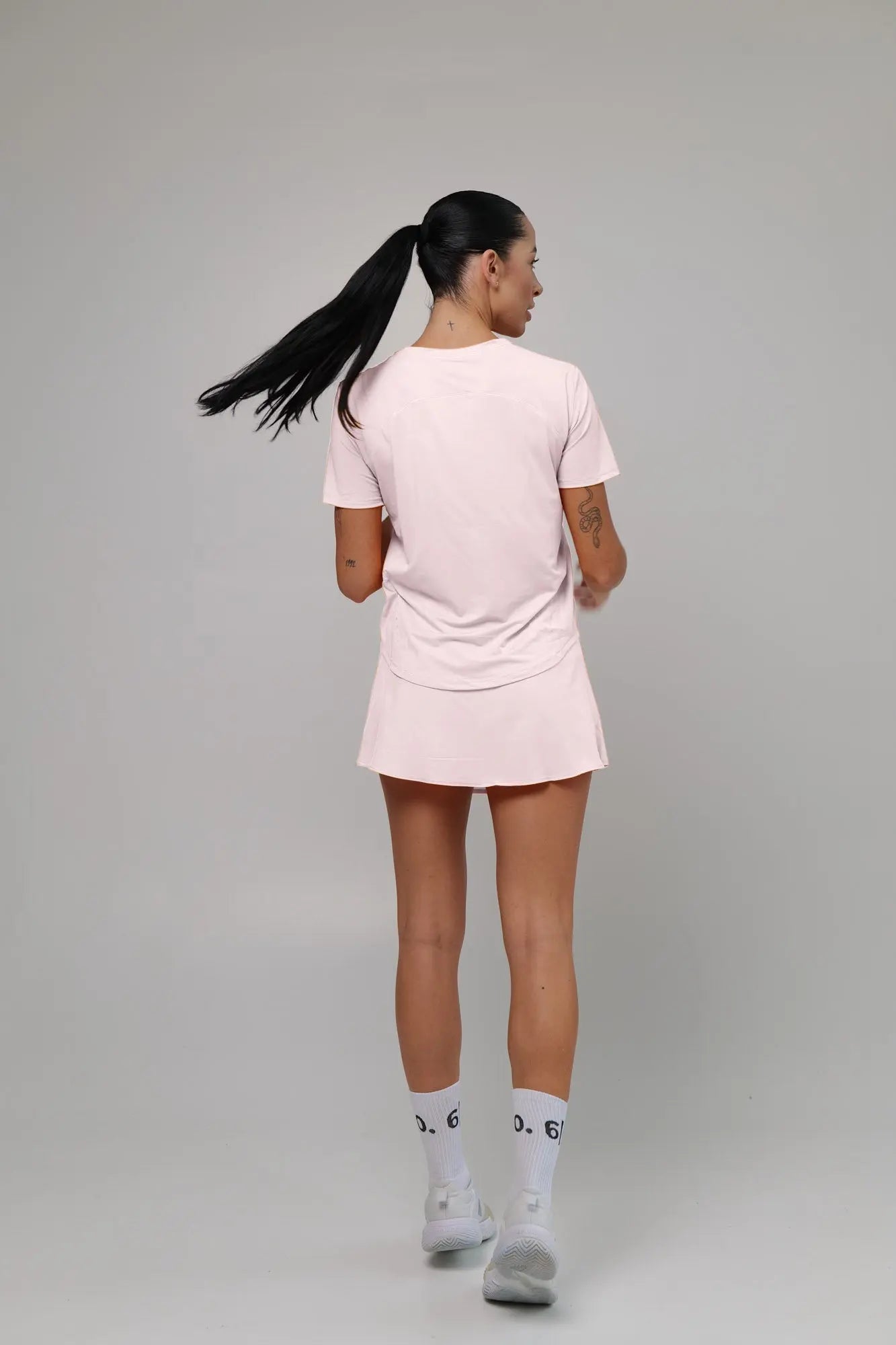 White Light material shirt and skirt set (without bra) - Six Zero padel