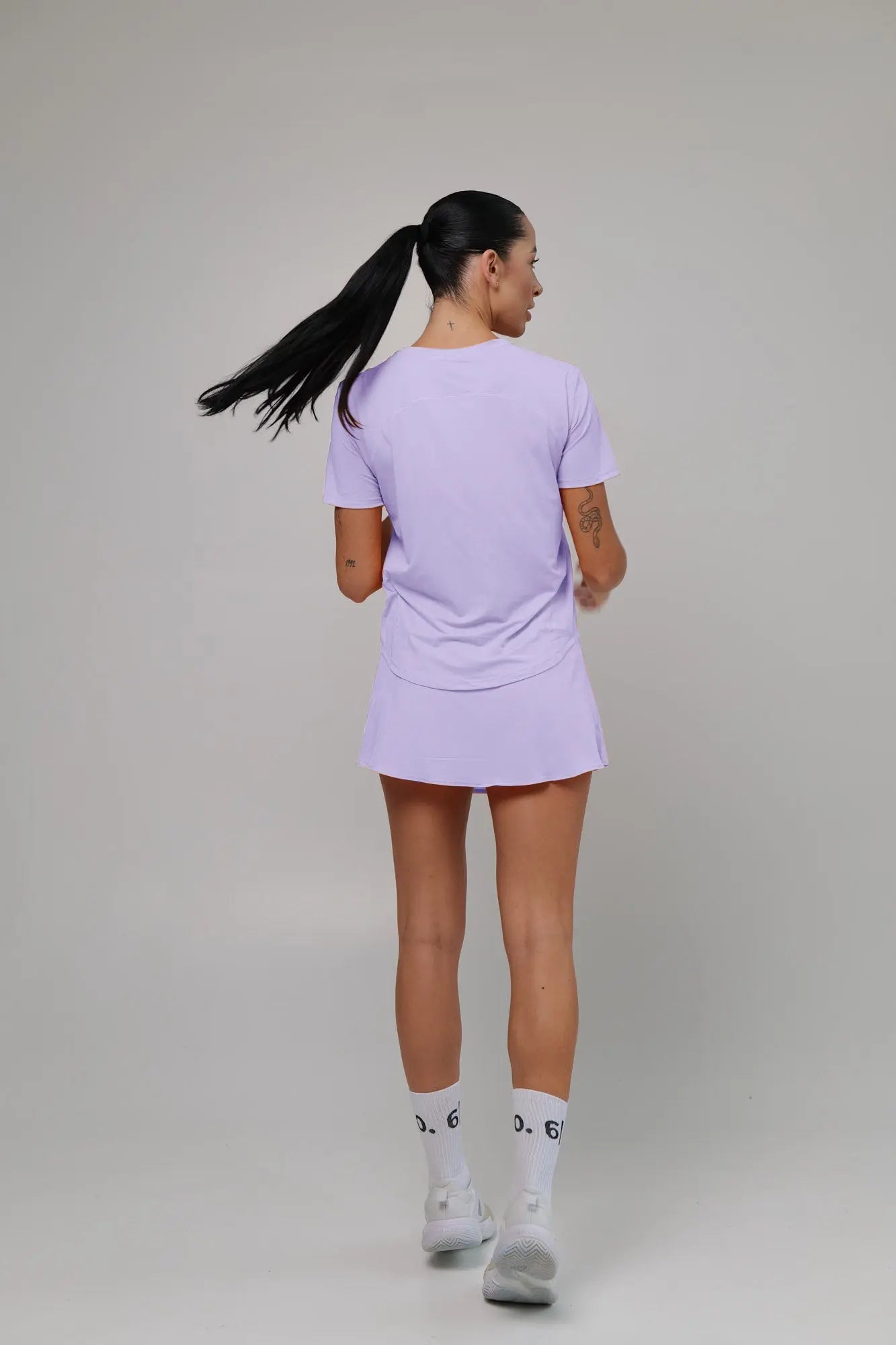 White Light material shirt and skirt set (without bra) - Six Zero padel