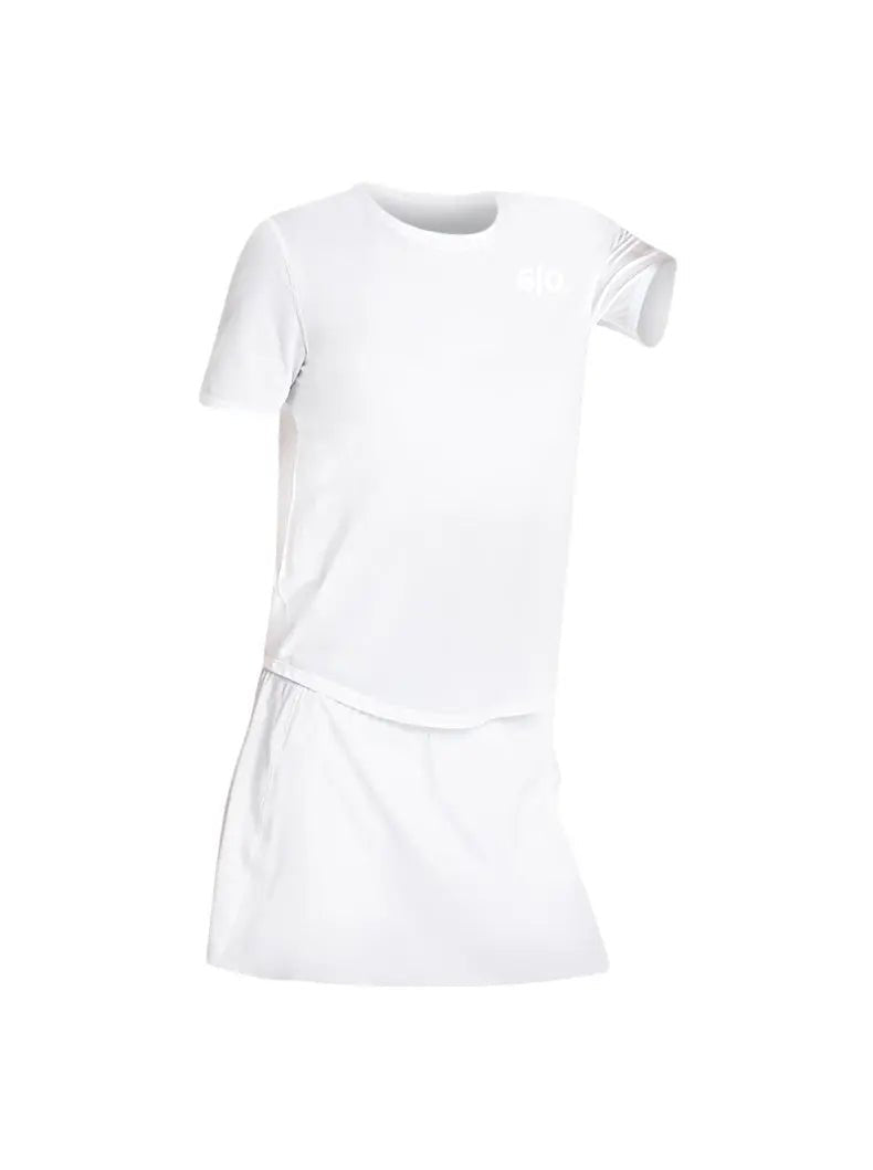 White Light material shirt and skirt set (without bra) - Six Zero padel