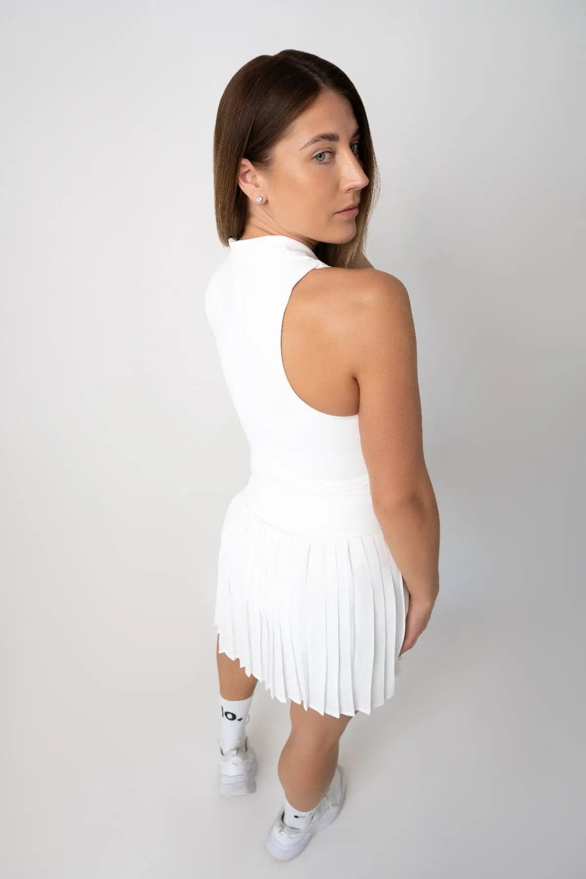 White polo t-shirt & skirt set - Six Zero padel