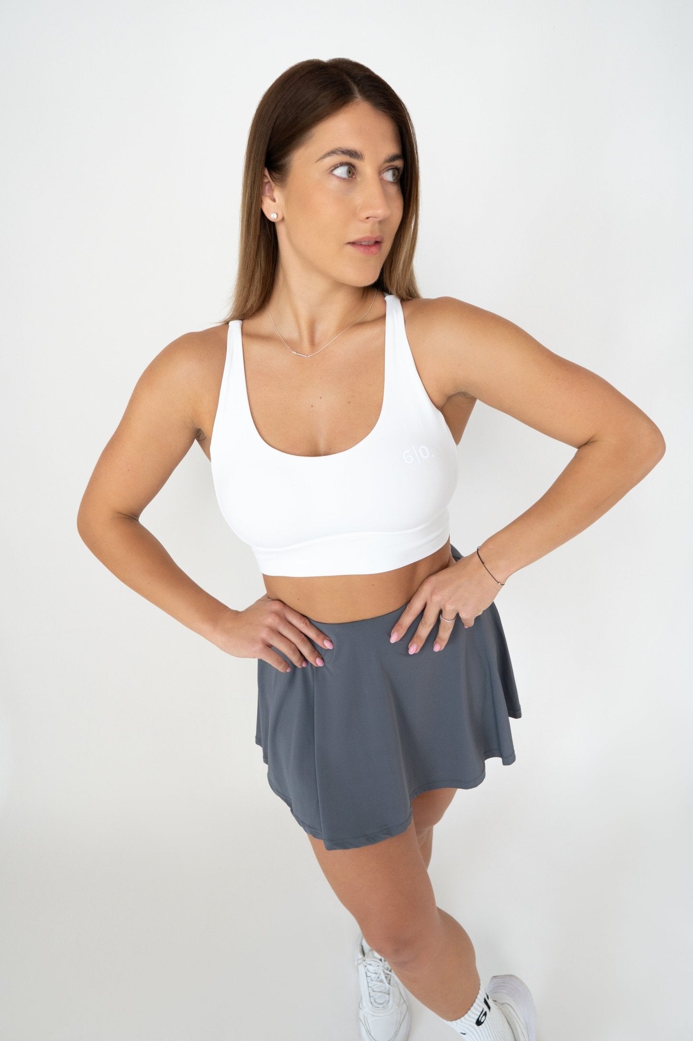 White short sleeve bra - Six Zero padel