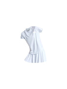 White stretchy material shirt and skirt set (without bra) - Six Zero padel